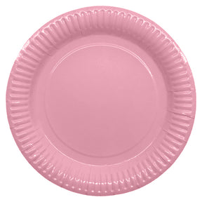 Paptallerkner 23 cm. 8 stk. lyserøde