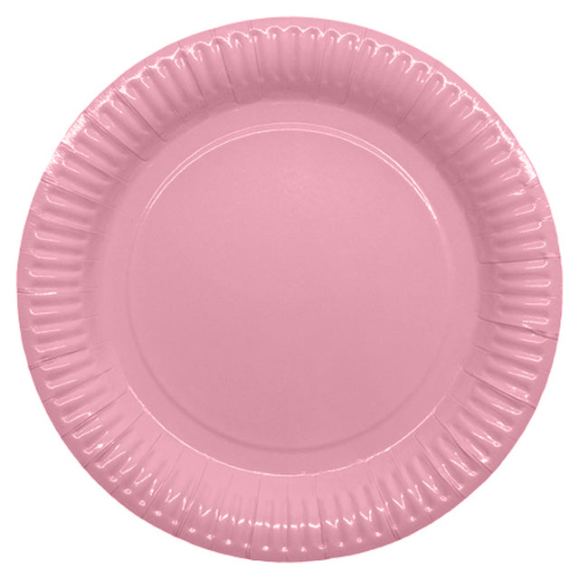 Paptallerkner 23 cm. 8 stk. lyserøde