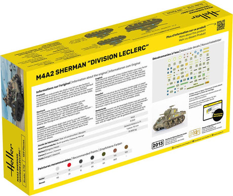 Heller Sherman M4A2 division leclerc kampvogn - 1:72