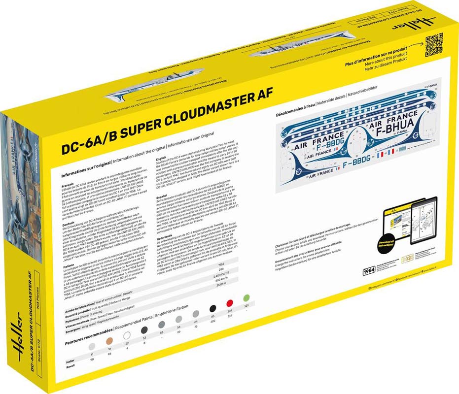 Heller DC-6A super Cloudmaster AF - 1:72