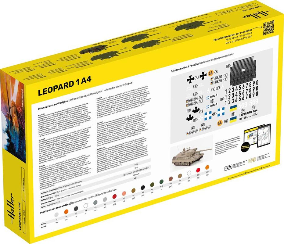 Heller Leopard 1A4 kampvogn - 1:35