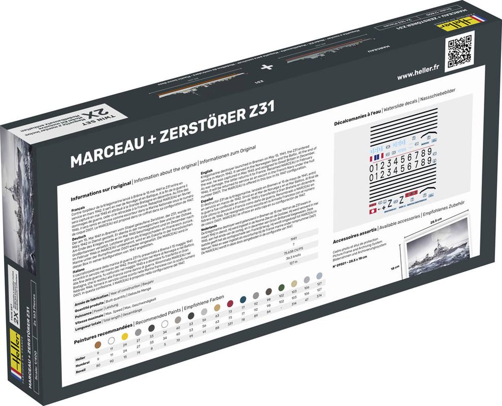 Heller Marceau & Destroyer Z31 twinset - 1:400