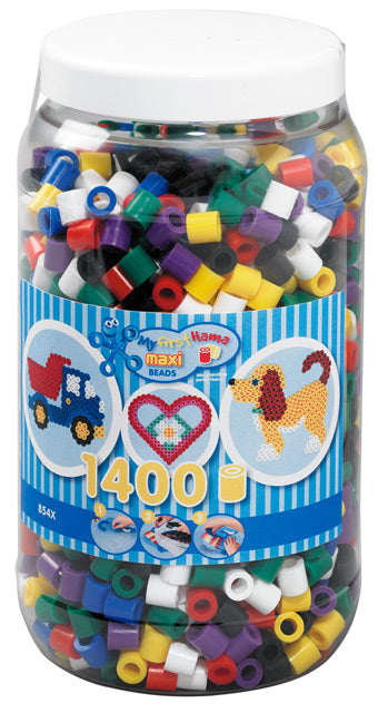 Hama maxi perler 8540 - 1400 stk. alm. mix