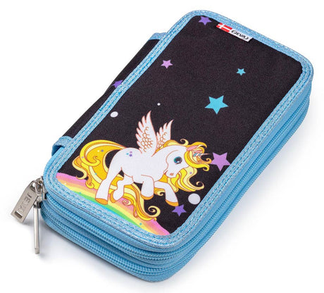 JEVA penalhus med indhold - Golden Unicorn TWOZIP