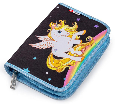 JEVA penalhus med indhold - Golden Unicorn ONEZIP