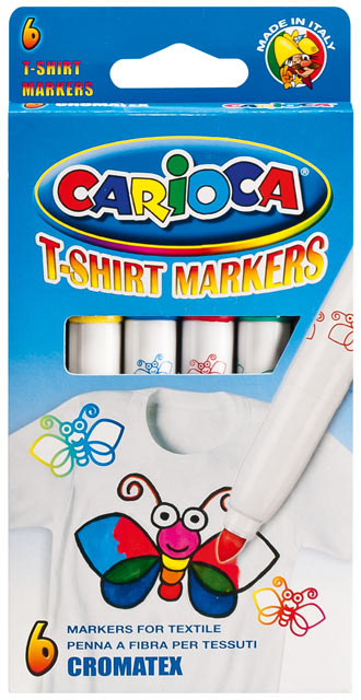 Carioca stof tryk tusser 6 stk.