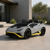 Lamborghini Huracán STO til Børn 12V - Grå Sporty Model med LED og Musik
