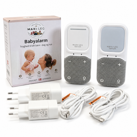Maxi-Leg Babyalarm Pro – 300 m rækkevidde, to-vejstale & nattelys