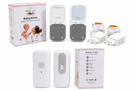 Maxi-Leg Babyalarm Pro – 300 m rækkevidde, to-vejstale & nattelys