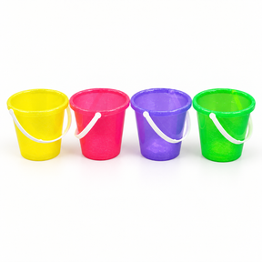 Glitterspand Ø17 x H16 cm - 4 assorterede farver