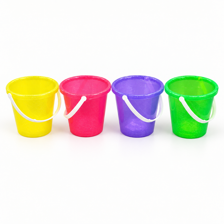 Glitterspand Ø17 x H16 cm - 4 assorterede farver