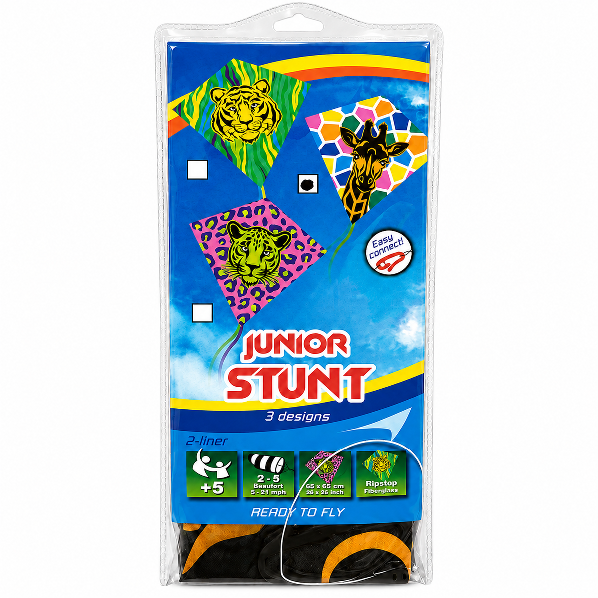 Junior stuntdrage - 65 x 65 cm - 3 assorterede designs