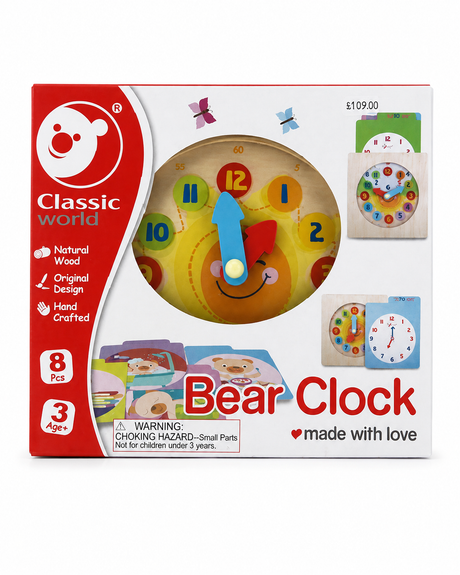 Classic World Bear Clock - Lær klokken med bjørnen - 8 dele