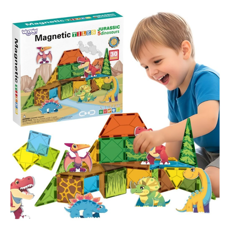 Magnetic Tiles Jurassic byggesæt med dinosaurer