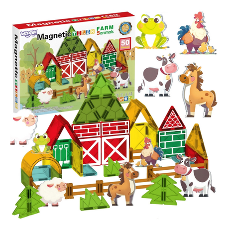 Magnetic Tiles Farm byggesæt med bondegårdsdyr