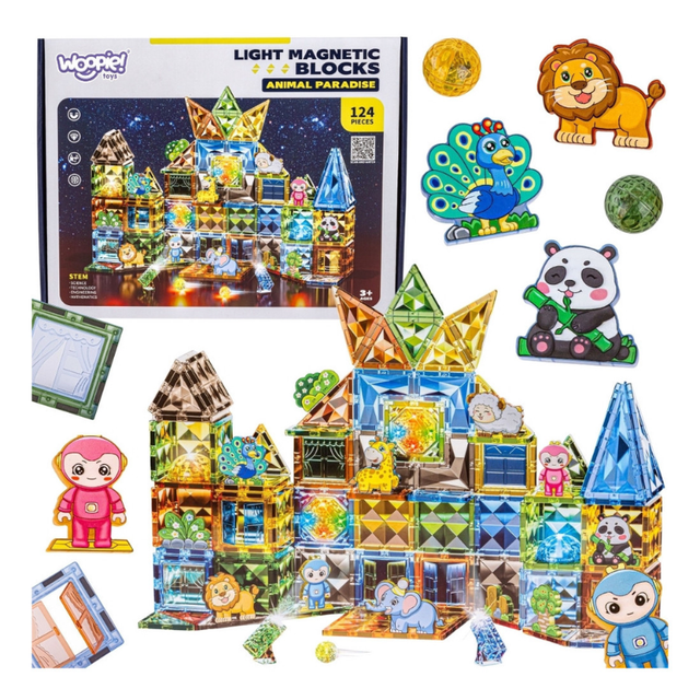 Light Magnetic Blocks Animal Paradise 124 dele