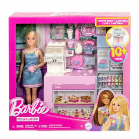 Barbie Coffee Shop legesæt med dukke og café