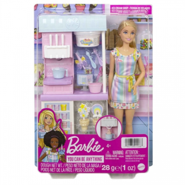 Barbie Ice Cream Shop legesæt med dukke