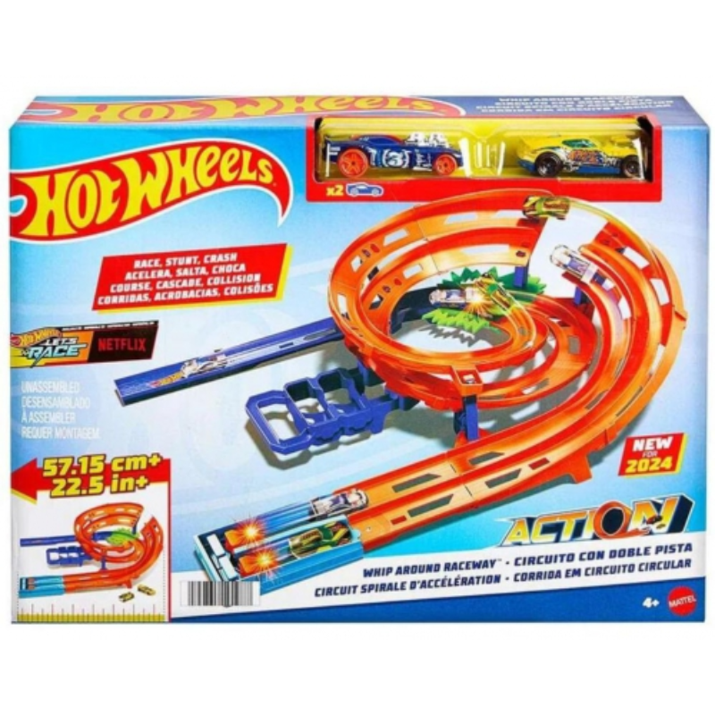 Hot Wheels Action spiral racerbane med 2 biler