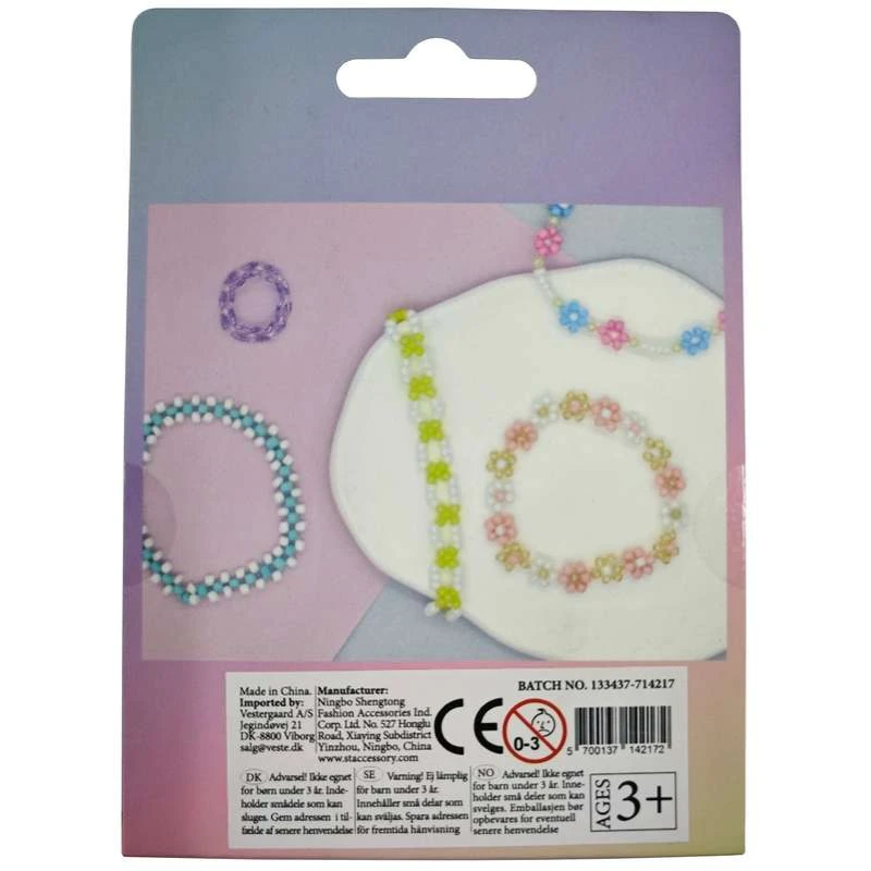 Pearl ´n Fun Glasperlemix 90g pink/lilla/hvid + elastik