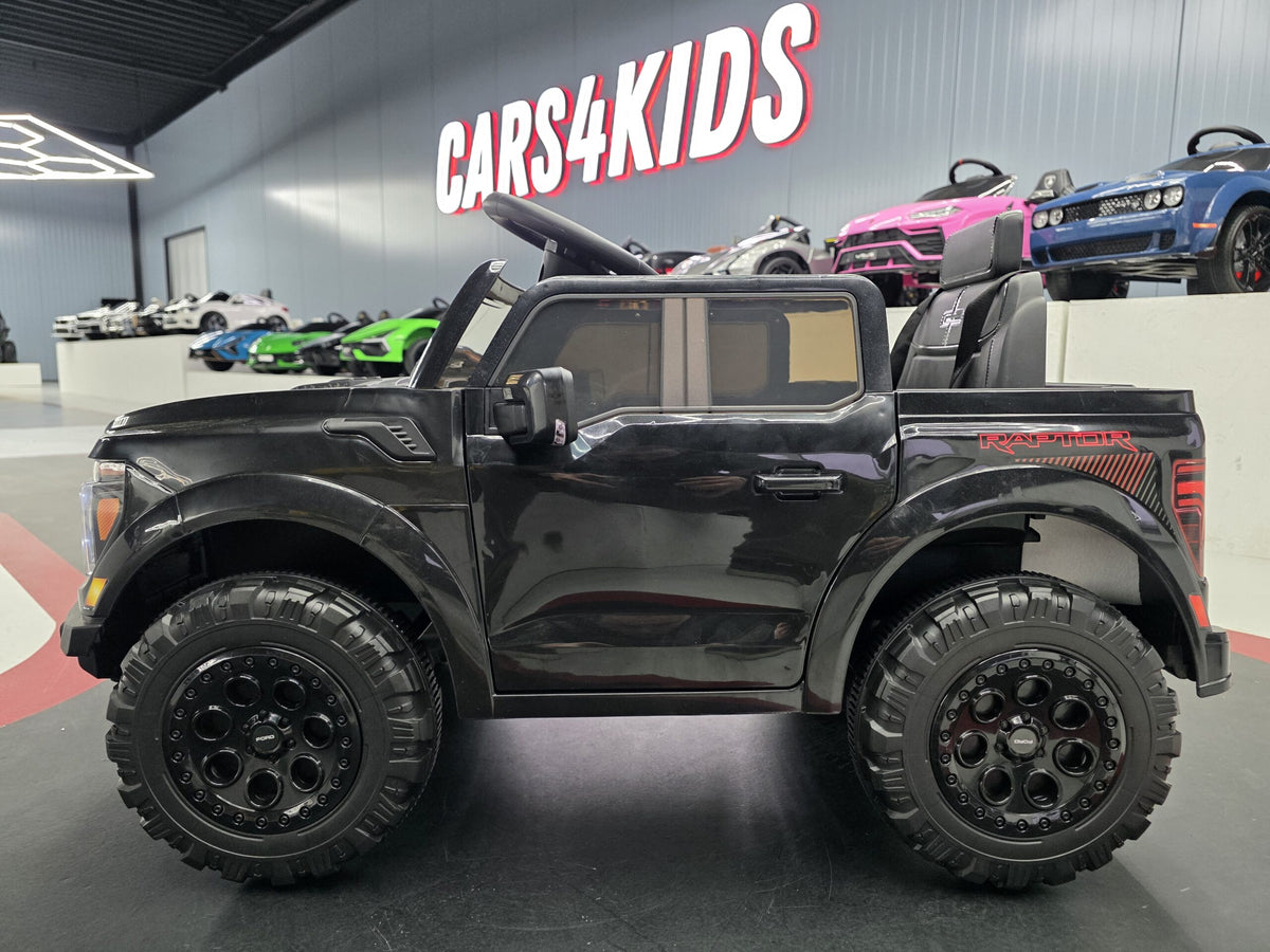 Ford Raptor elbil til børn 12V, sort, fra siden