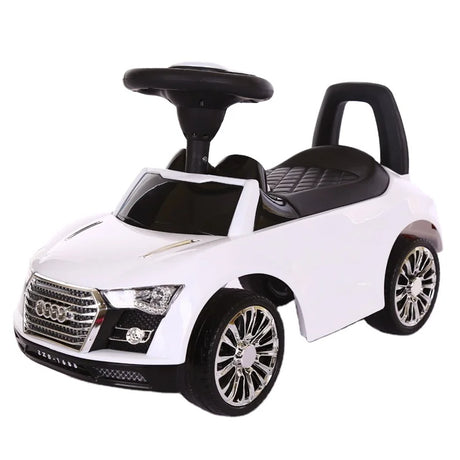Gåbil til Børn - Klassisk Ride-on Bil - Glossy Hvid