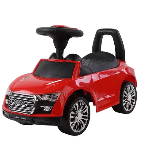 Gåbil til Børn - Klassisk Ride-on Bil - Glossy Rød