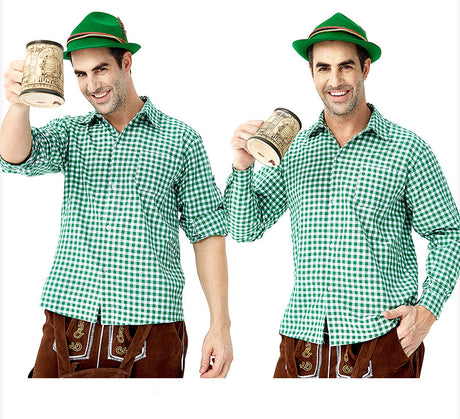 Oktoberfest Kostume – Mintfarvet Skjorte og Klassisk Look