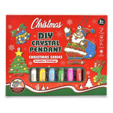 DIY julevedhæng med maling og krystaller – 6 stk.
