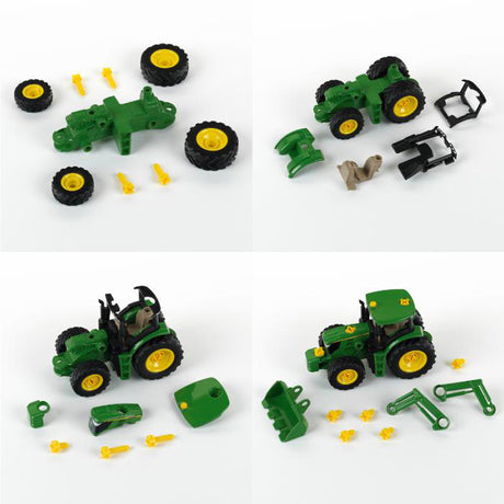 John Deere traktor med frontlæsser & vægt 1:24
