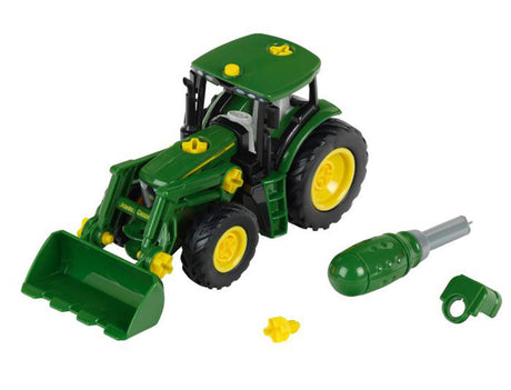 John Deere traktor med frontlæsser & vægt 1:24