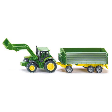 1:87 John Deere med frontlæsser og trailer