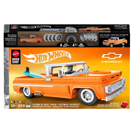 Mattel Brick Shop Hot Wheels Custom ’62 Chevy Pickup – Byggesæt 1:16 (918 dele)