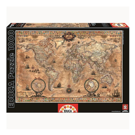 Educa Antique World Map 1000-brikkers puslespil