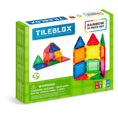 Tileblox Rainbow 14 dele – magnetisk byggesæt