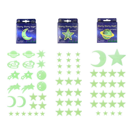 STARRY NIGHT Selvlysende – 6,5 cm Assorteret