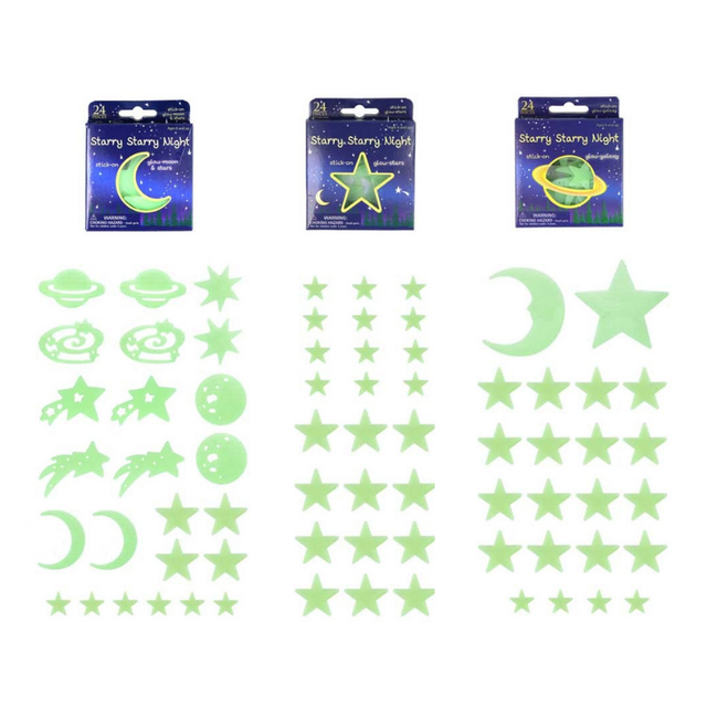 STARRY NIGHT Selvlysende – 6,5 cm Assorteret