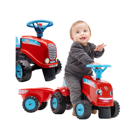 Falk Tractor Go! Gåbil med Trailer