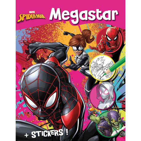 Megastar malebog med Spiderman samt klistermærker