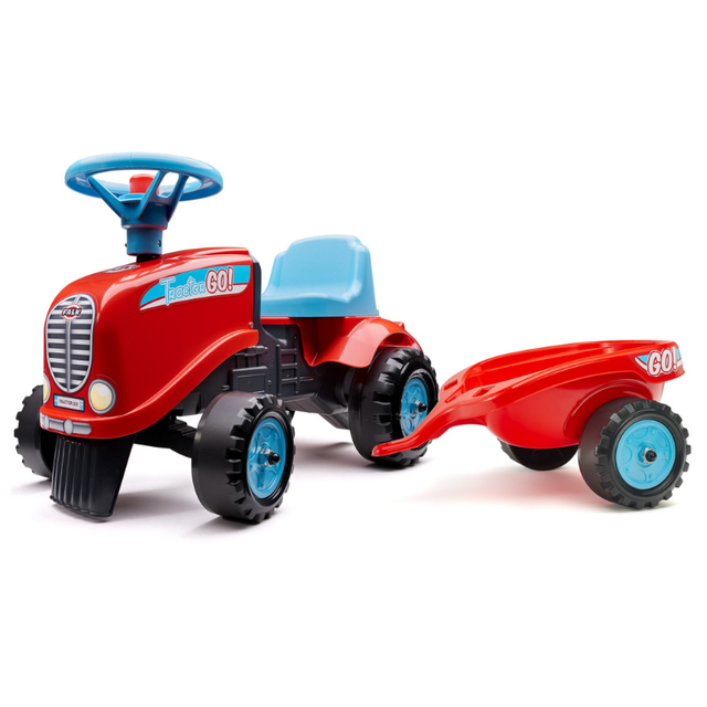 Falk Tractor Go! Gåbil med Trailer