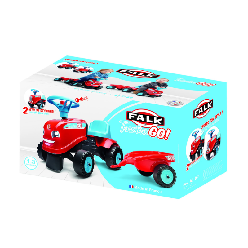 Falk Tractor Go! Gåbil med Trailer