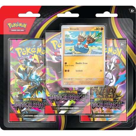 Pokémon Mega Evolution: Pitch Black 3-Pack Blister - Binacle Promo