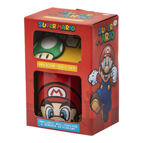 Super Mario - Gavesæt med Krus, Coaster & Nøglering