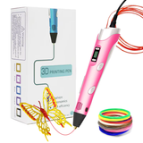 MaxiLegs 3D Pen Sæt med LED-display - Kreativ sjov (3 år+) - PINK