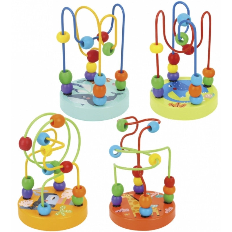 TOOKY TOY Motoriklabyrint med Trækugler – assorterede motiver og farver (fra 18 måneder)