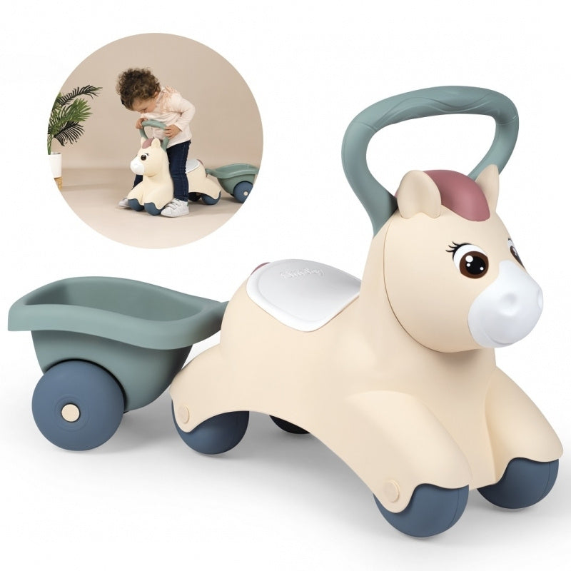 SMOBY Little Ride-On Pony med Trailer (fra 12 måneder)