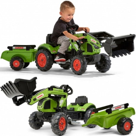 FALK Claas Traktor med Anhænger og Frontskovl (fra 2 år)