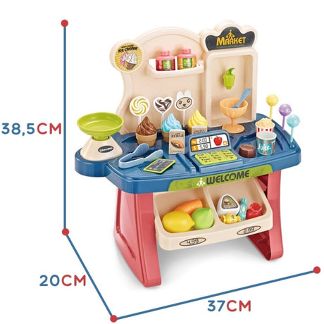 WOOPIE Supermarked med Indkøbsvogn og Isbutik – 40 dele