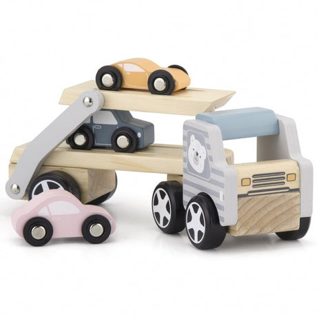 VIGA PolarB Træ Biltransporter med Biler – Montessori Legetøj (fra 2 år)