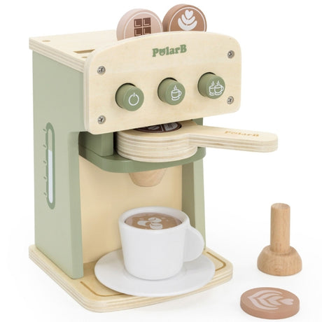 VIGA Kaffemaskine i Træ – Grøn (inkl. tilbehør)